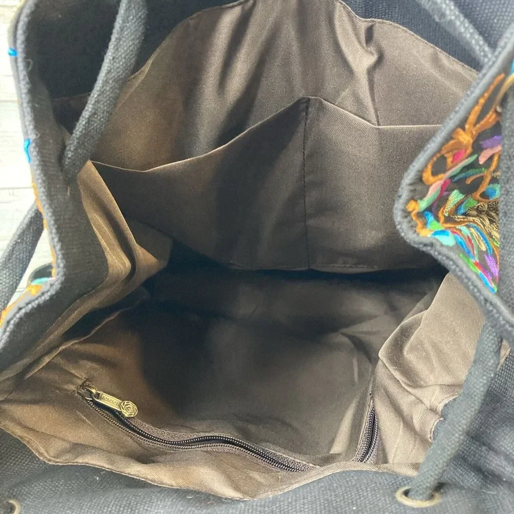 Embroidered Beautiful Backpack Colorful Designs‎ Boho Retro NWOT